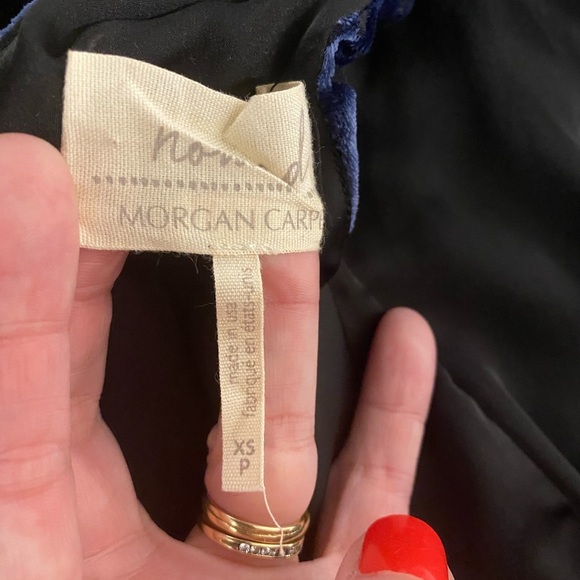 Anthropologie Nomad Morgan Carper Sleeveless Mini Blue  Velvet Dress W/Cape Xs - Picture 4 of 6